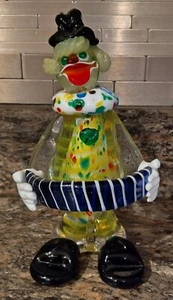 Vintage Alfredo Barbini Style JICo Murano Venetian Art Glass Clown 7.5" - Picture 1 of 14