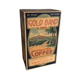 Howson Creek Co. Silver Creek NY Antique Gold Band 1 Lb Roasted Coffee Box - Picture 1 of 10