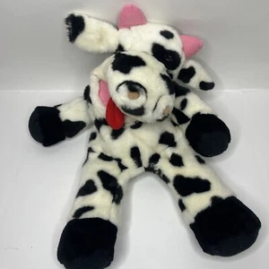Pupazzo a mano mucca vintage senza marchio lingua fuori nero bianco - Foto 1 di 8