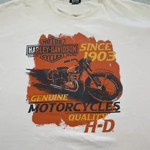 Harley-Davidson T-Shirt Size 2XL Motorcycle Biker Longhorn Texas Orange Tinge ** - Picture 1 of 9