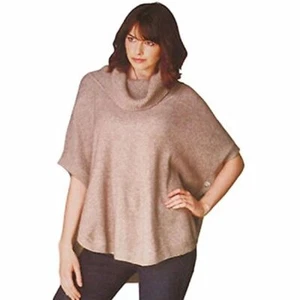 Women Sisters Tan Cowl Neck, Dolman Sleeve Poncho Sweater Size XL Mocha - Picture 1 of 2