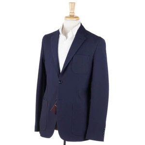 Ballantyne Slim-Fit Navy Blue Knit Jersey Cotton Blazer 40R Sport Coat NWT - Picture 1 of 10