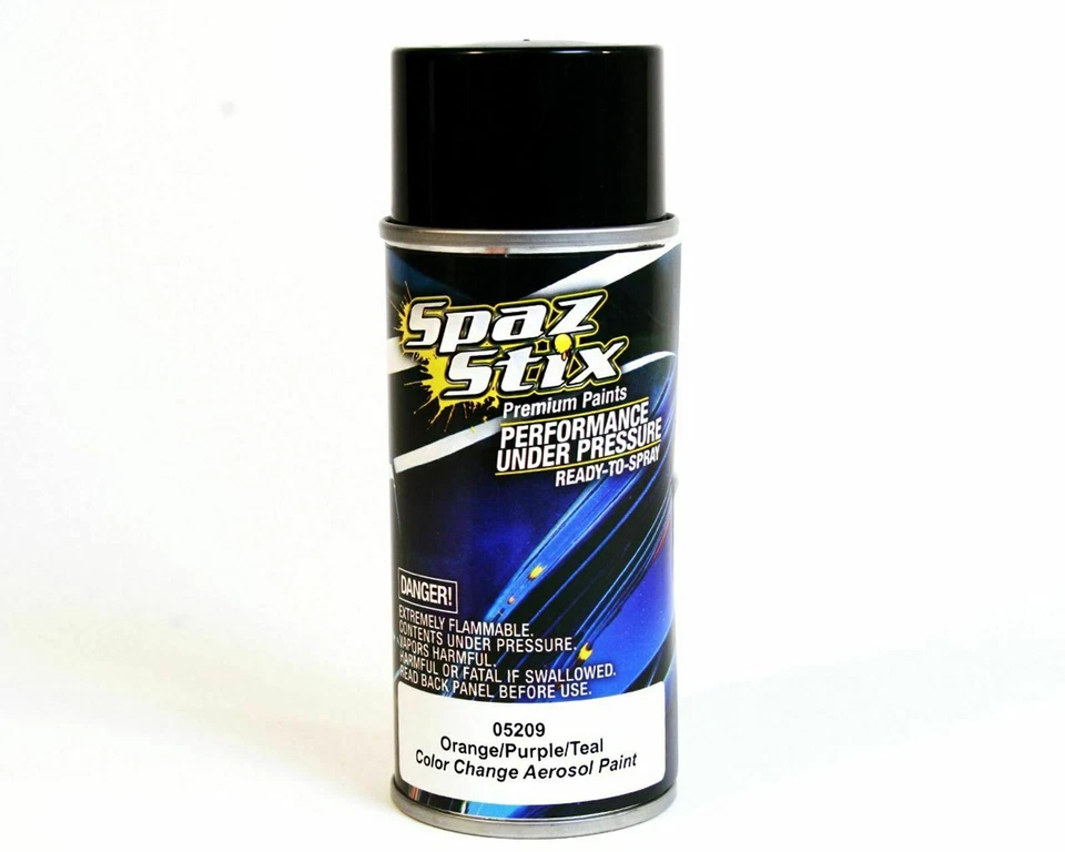 Spaz Stix 05209 Color Change Aerosol Paint Orange Purple Teal 3.5oz Can SZX05209