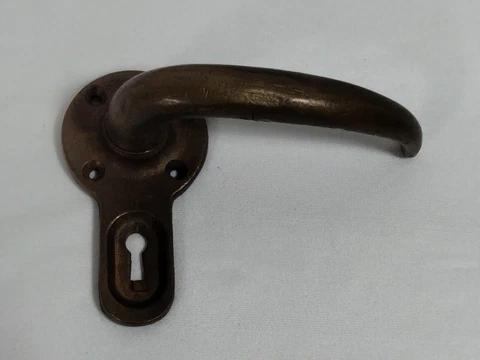 Vintage Heavy Brass Door Handle Gate Lever Mortise Lever Gate Handle 5 3/4" long Cover