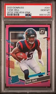 TANK DELL 2023 Dontuss Optic Preview RATED ROOKIE Pink Prizm PSA 10 Gem Mint 341 - Picture 1 of 2