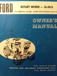 Ford 80 100 Lawn Garden Tractor 36" Timed Mower Implement Owner & Parts Manual - Picture 1 of 1