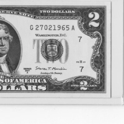 $2 UNCIRCULATED BIRTHDAY NOTE "27021965"; FEBRUARY 27, 1965 - Image 1 of 3