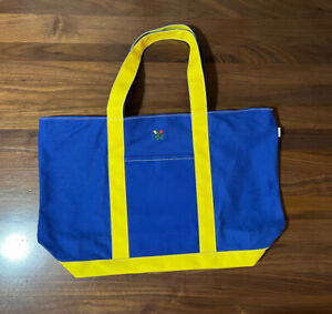 Aime Leon Dore ALD Crest Logo Contrast Tote Blue/Yellow Canvas Bag SS23