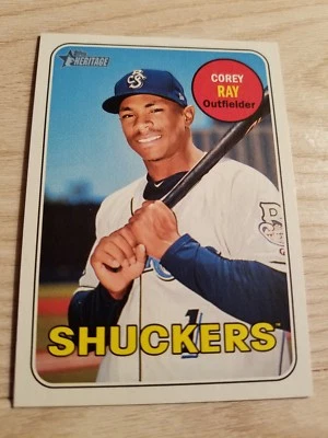 COREY RAY  2018 TOPPS HERITAGE MINOR LEAGUE #153 - MAGENTA BACK SP - Image 1 of 2