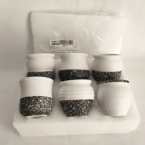 New Set of 6 Ceramic Splatter Glaze Suculate Planters by T4U 2.5 x 2.5 - Picture 1 of 9
