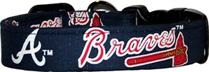 Atlanta Braves Blue RARE Handmade Dog Collar - Picture 1 of 1