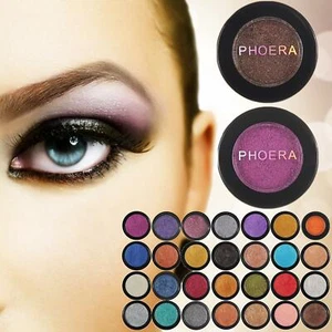 Paleta metálica Phoera sombra de ojos compacta brillo brillo brillo pigmento sombra de ojos Reino Unido - Imagen 1 de 35