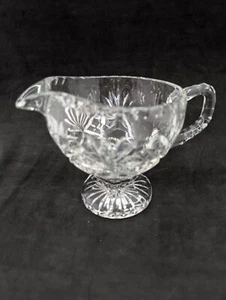 Jarabe de salsa con patas barco patrón de cristal de colección cristalería abanico patrón cruzado - Imagen 1 de 12