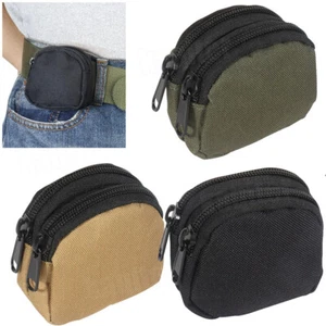 Outdoor Travel Micro Double Layer Zippered Bag Mini Sundries Case Coin Key Pouch - Picture 1 of 19