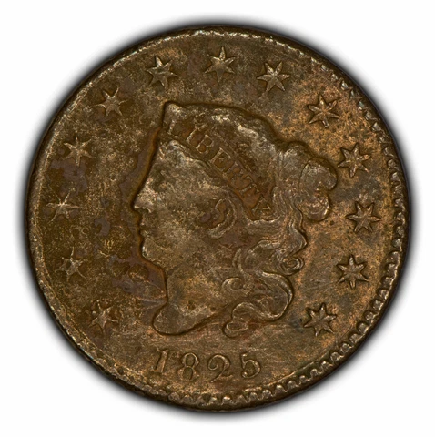 1825 1c Coronet Head Large Cent - Strong VF Details - SKU-Z1591 Cover