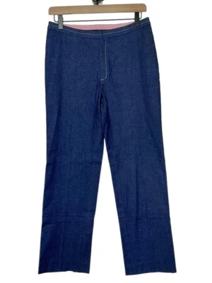 Pantalones Tibi Pierna Recta Azul Denim Rosa Talla 6 Nuevos con Etiquetas Foto 1 de 4