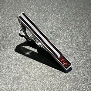 Burgundy Enamel Tie Clip Men Birthday Wedding Fashion Daily Wear Tie Bar - Picture 1 of 7