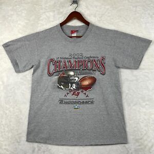 Vintage 2002 Tampa Bay Buccaneers Shirt Mens Medium Gray World Champions NFL