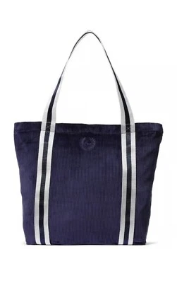 Victoria's Secret PINK Navy Blue Soft Velour Ribbed Shoulder Bag Zip Closure NWT - Image 1 of 4