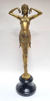 Bronzefigur Tänzerin Deko Frau Bronze SCARAB DANCER nach Chiparus Höhe: 50 cm - Bild 1 von 4