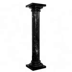 Column IN Marble Black Marquinia Italian Interior Design H 39 3/8in - Picture 1 of 2