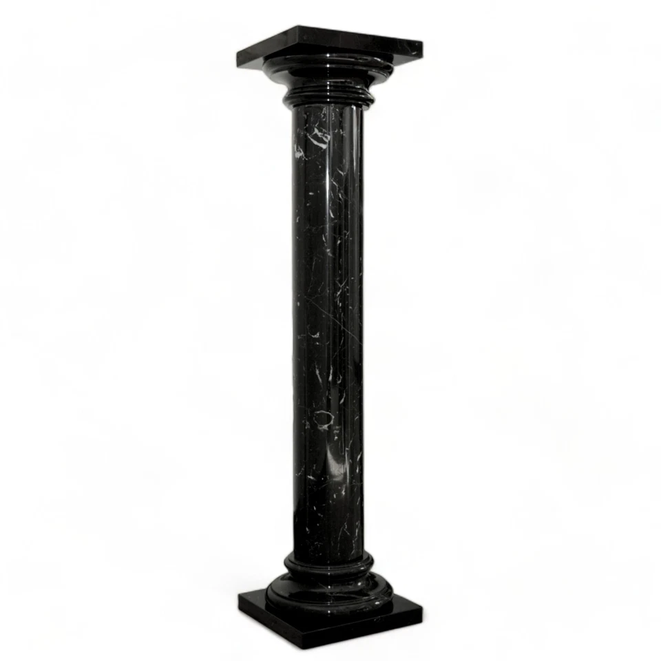 Colonne En Marbre Noir Marquinia Design Intérieur Italien H 100cm - Photo 1/2
