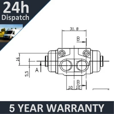 Fits Hyundai Getz 2002-2010 Accent 2000-2005 PV Rear Right Wheel Brake Cylinder - Image 1 of 4