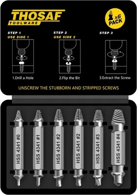 Gifts for Men,Damaged Screw Extractor 5 Count (Pack of 1), silver  - Image 1 of 4