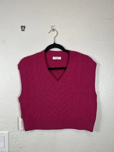 Aritzia Babaton Emporia Weste 100% Merinowolle Zopfmuster Crop Pullover Gr. XXS - Bild 1 von 8