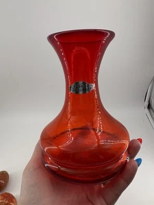 Blenko Glass Classic Line Red Vase 789S Don Shepherd With Sticker - Picture 1 of 9