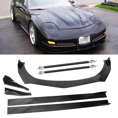 Front Bumper Lip Splitter Spoiler Carbon Fiber Look For Chevrolet Corvette C5 Foto 1 de 4