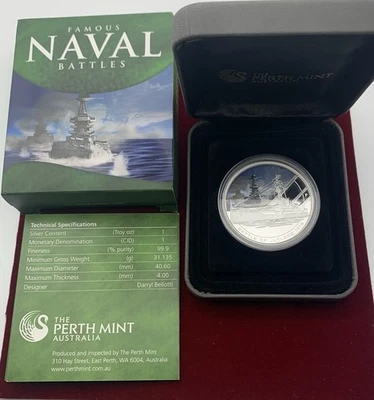 2011 Famous Naval Battles Battle of Jutland 1916 Australia 1oz Silver Coin Proof - Image 1 of 4