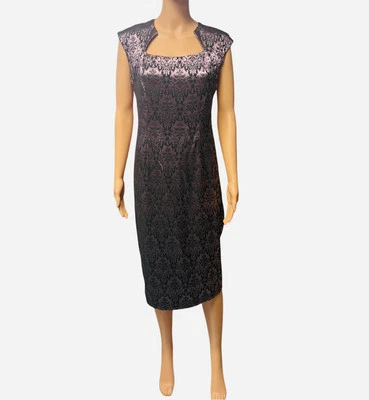 Vestido midi morado New York & Comp talla M Y2K dinero antiguo cóctel fiesta oficina sirena Foto 1 de 4