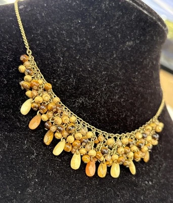 Kenneth Cole Cascading Tigers Eye Gemstone Necklace 13.5-16.5 in - Image 1 of 4