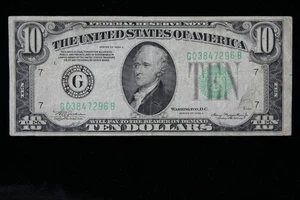 $10 1934A Mule Federal Reserve Note G03847296B series A, bp 404, ten $, Chicago - Picture 1 of 3