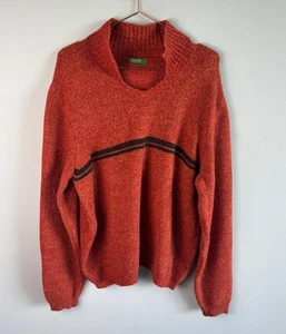 Vintage Benetton Herren Pullover Pulli Made in Italy Rot Wolle Baumwolle Gr. XL - Bild 1 von 10