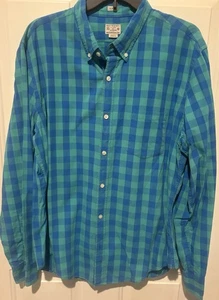 Vintage J Crew Slim Shirt Men's XL Dress Turquoise Blue Long Sleeve 100% Cotton - Picture 1 of 7