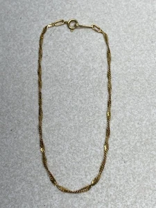 Vintage 14k Gelbgold Armband 1,188 Gramm 7,25" gedrehtes Kettendesign - Bild 1 von 8