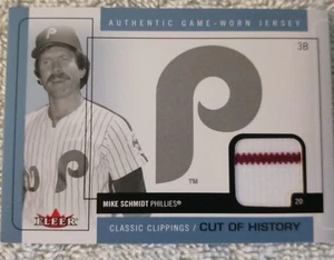 2005 Fleer Classic Clippings Cut Of History Mike Schmidt Game Worn Jersey Card - Picture 1 of 2