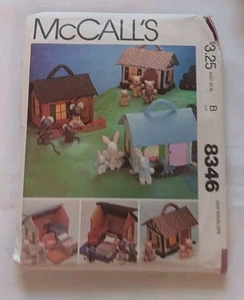 McCalls 8346 Vtg. Take Along Miniature House Furniture Animal Family Pattern FF - Picture 1 of 6