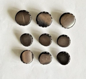 3 Lg 6 Med Vintage Dk Brown Variegated Bakelite Style Fluted Edge Shank Buttons - Picture 1 of 3