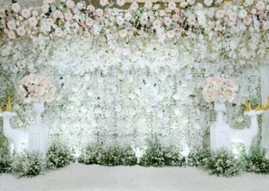 10x8ft Floral Wedding Photo Background Vinyl Birthday Party Studio Backdrop LB - Picture 1 of 10