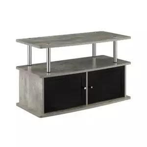 Designs2Go TV Stand with Two Storage Cabinets and Shelf in Gray Wood Finish - Picture 1 of 6