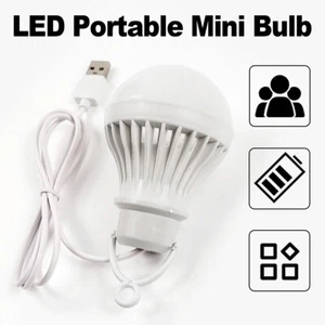 Usb Led Camping Lamp 3w 5w 7w 9w 12w With 1.2m Clip Line Milky Pc Cover 5v Light - Picture 1 of 14