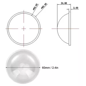 Diameter 60mm Convex Glass Lens LED Optics Lens For Sunset Lamp Magnifier Gl FST - Picture 1 of 22