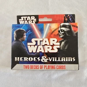 Star Wars Heroes and Villains Two Decks of Playing Cards New in Box - Picture 1 of 8