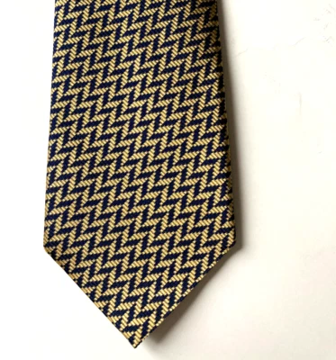 NEW Missoni Navy Gold Geometric Pattern Silk Tie Made In Italy - Image 1 of 4