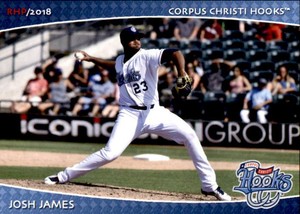 2018 Corpus Christi Hooks Grandstand #15 Josh James Hollywood Florida FL Card