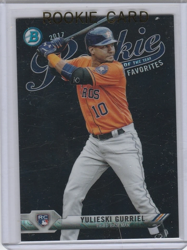 YULIESKI GURRIEL 2017 Bowman TARJETA DE NOVATO INSERCIÓN NEGRA Houston Astros béisbol radiocontrol Foto 1 de 2