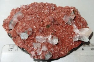 Apophyllite/Red Heulandite Jalgaon mine, INDIA Mineral 90x65mm 156g #rap25 - Picture 1 of 3